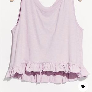 NWT Free People Ellie Ruffle Tank, Rose, Small